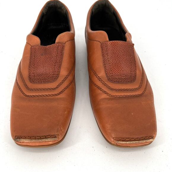 Hogan Square Toe Flats Brown Leather Women’s Size 6.5 - Picture 2 of 11